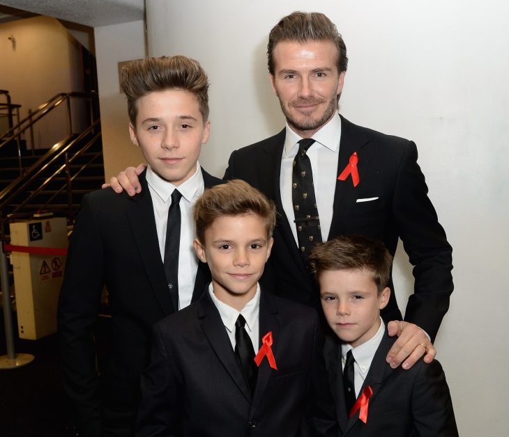 David, Brooklyn, Romeo y Cruz Beckham