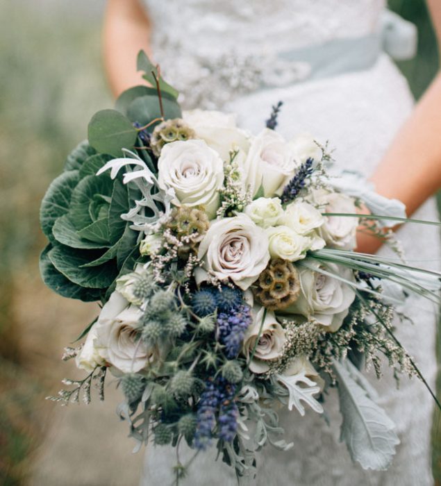 ramo de novia verde con blanco