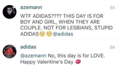 Cometarios homofóbos en la cuenta de Instagram de Adidas