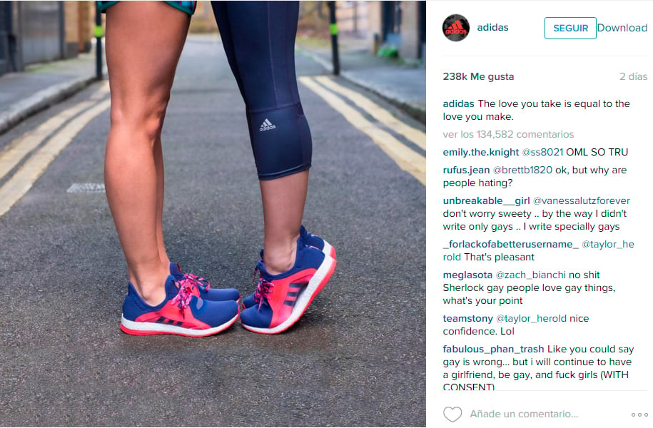 respondió Adidas a comentarios de Instagram