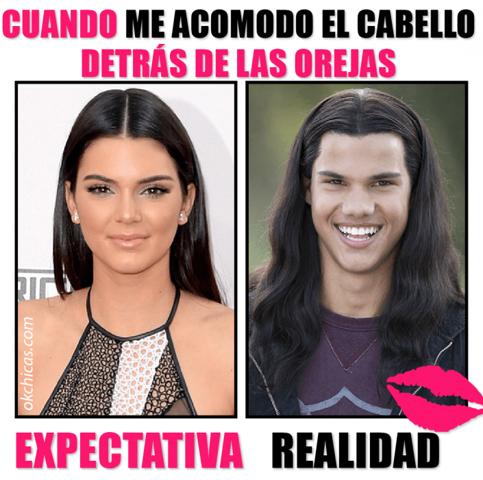 meme cuando te acomodas el cabello detrás de las orejas