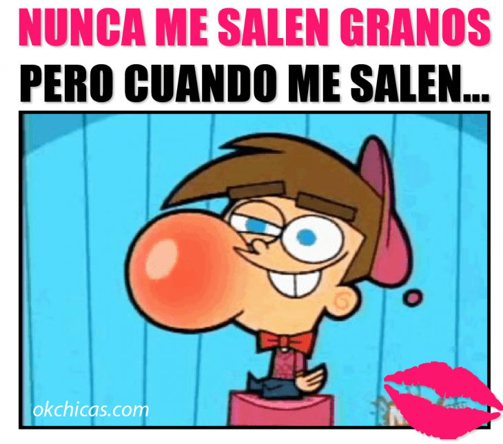 meme cuando te sale una espinilla 