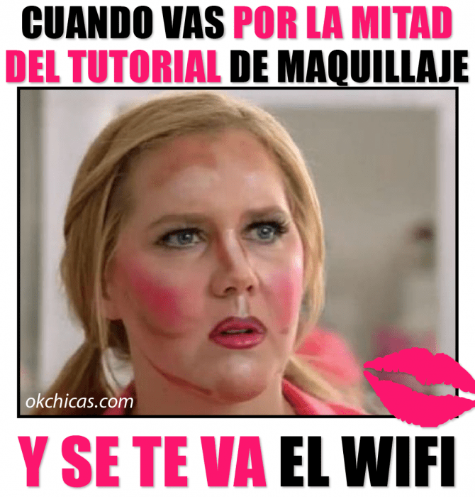 meme cuando sigues un tutorial de maquillaje