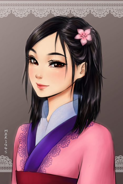 Mulan diseñada como anime