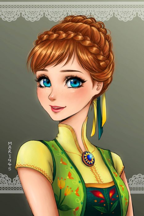 Anna diseñada como anime