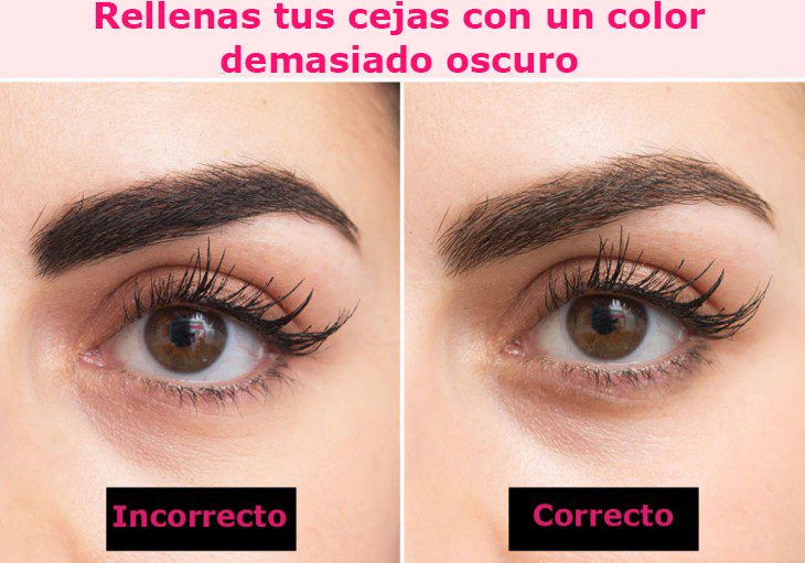 Forma correcta e incorrecta de rellenar tus cejas