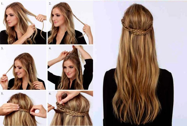 Tutorial trenza como corona a media espalda 