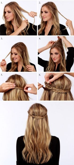 tutorial para peinado rapido y facil trenza y cabellos suelto bohemio