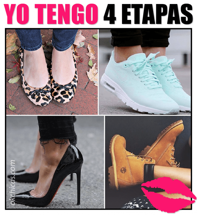 meme de mujeres con diferente calzado 4 etapas 