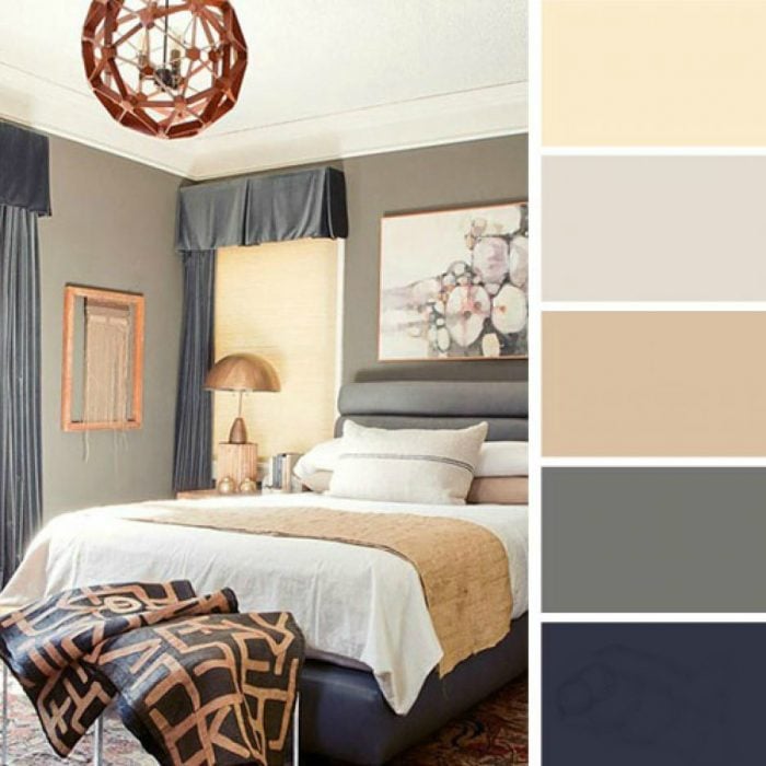 paleta de colores para dormitorio azul marino vainilla grises 