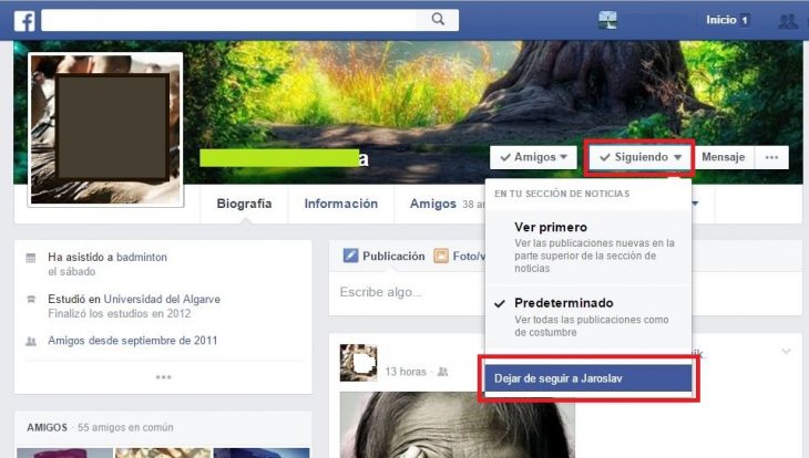 aprende a dejar de seguir personas en facebook 