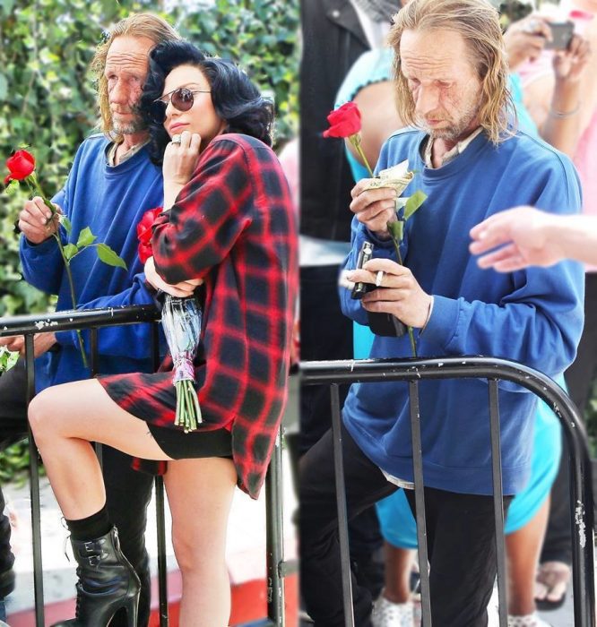 lady gaga da dinero a vagabundo acto desinteresado