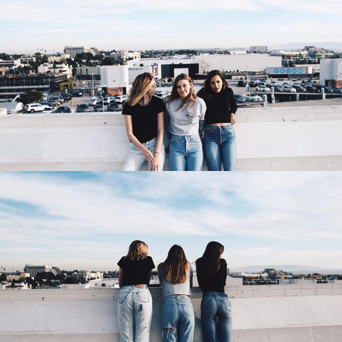 3 chicas de frente y espaldas chicas nuevas amigas 