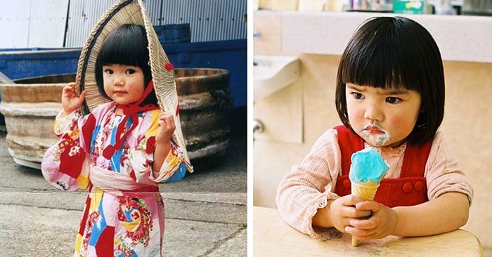 el fotógrafo Kotori Kawashima captó las aventuras de una pequeña de 4 años de edad después de pasar tiempo con la hija de un amigo en un pueblo rural de japón