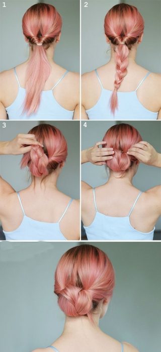 Tutorial de peinados fáciles. Peinado con trenza en la nuca 