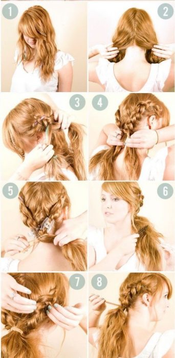 hermoso peinado para trenza y cola de caballo baja tutorial