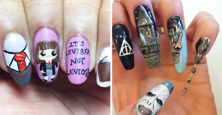 Uñas decoradas de Harry Potter