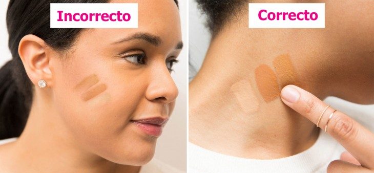 cómo probar el maquillaje en el cuello