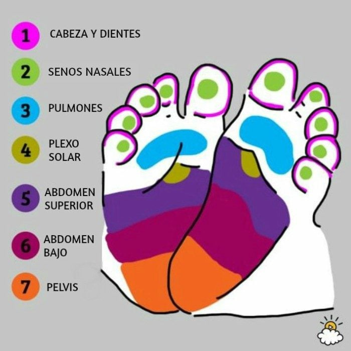 ilustración reflexiología de pies para salud de tu bebé