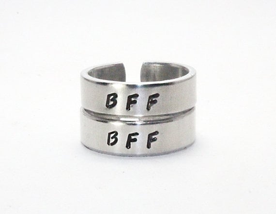 anillos plata mejores amigas