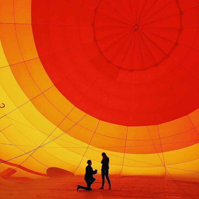 propuesta de matrimonio en un globo