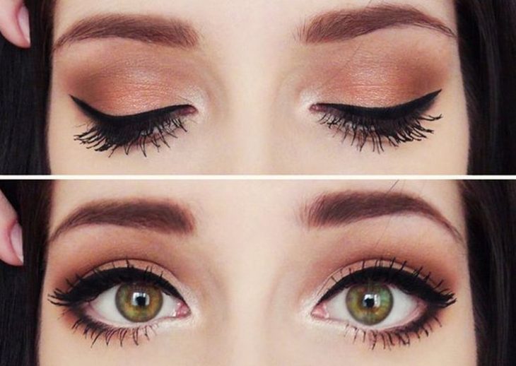 maquillaje de ojos con delineador blanco para resalzar 