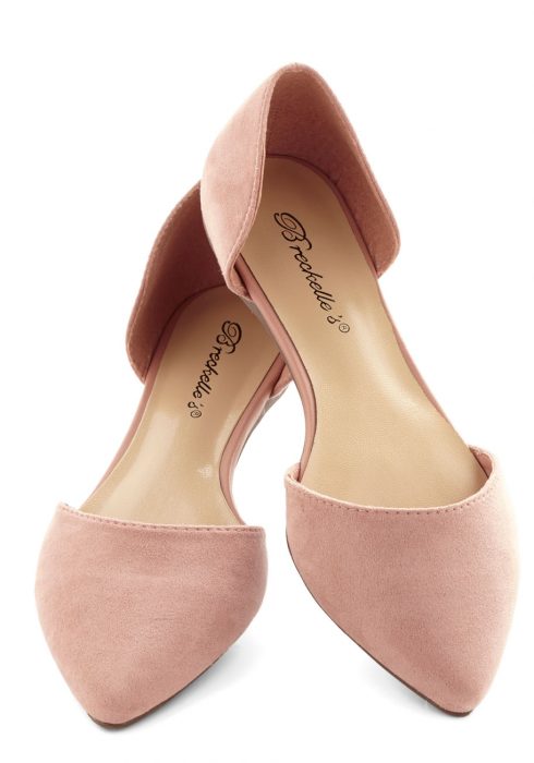 Flats color rosa con punta 