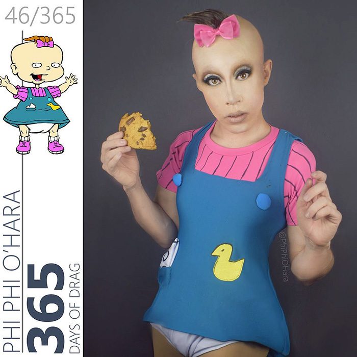 Drag Queen vestida como lil de Rugrats