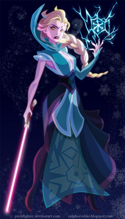 Princesa Elsa convertida en un personaje de Star Wars 