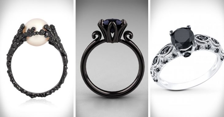 ANILLOS DE COMPROMISO NEGROS PARA CHICAS CON BUEN GUSTO