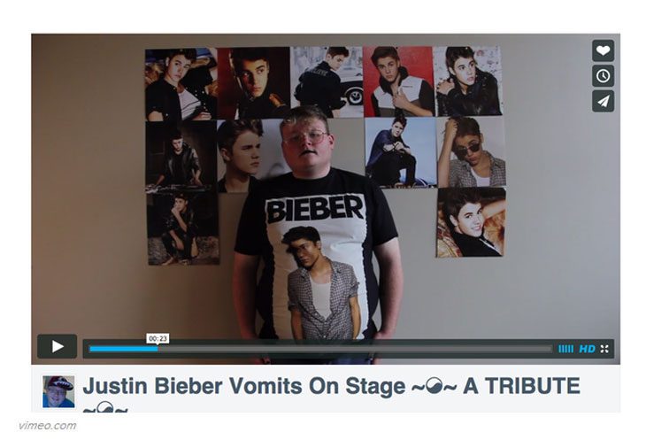 fan de justin bieber vomita en honor a justin 