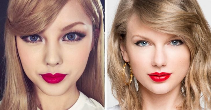 Blogger coreana mostró su extraordinario talento para transformar su cara únicamente con maquillaje en el rostro de la cantante estadounidense Taylor Swift