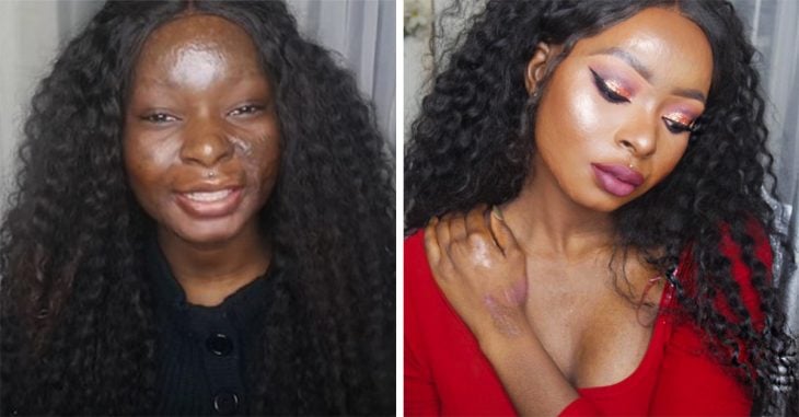 Mujer sobreviviente de quemaduras es una gran artista del maquillaje