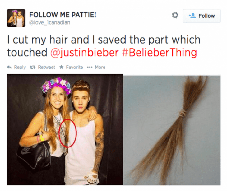 fan loca de justin bieber se corta el cabello 