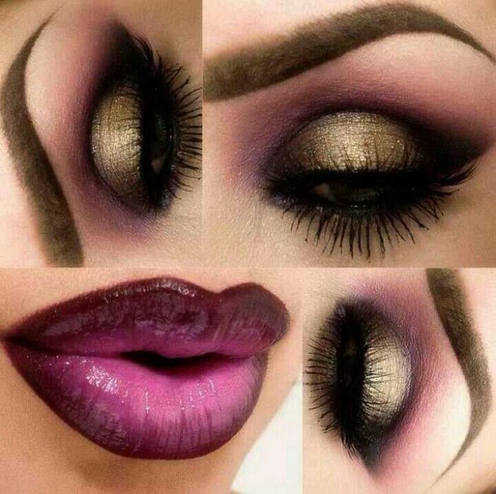 maquillaje para noche labios purpura 