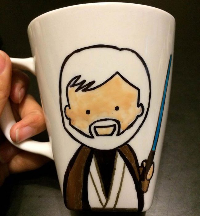 idea para pintar una taza de luke star wars 