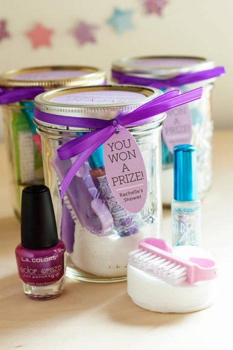 mason jar con kit para manicura