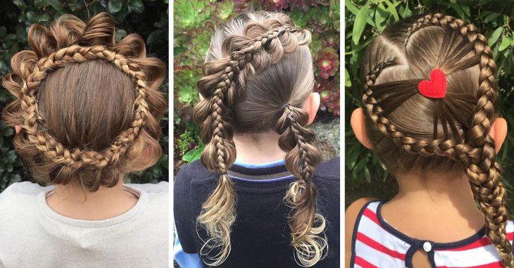 Madre trenza cabello de su hija de una manera impresionante