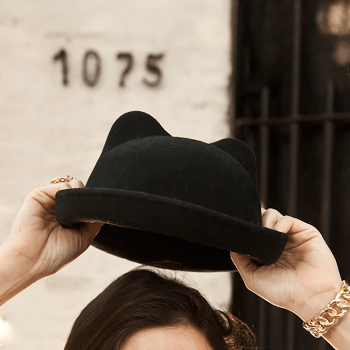 sombrero con orejas de gato 