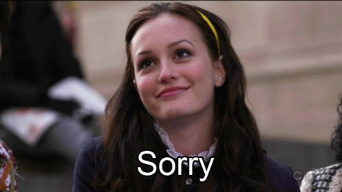 GIF Blair de la serie gossip girls diciendo sorry