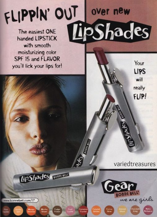 labial de colores cafes cosmeticos 90s 