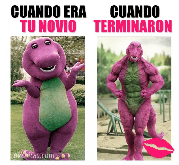 meme ok chicas barny el dinosaurio antes y despues