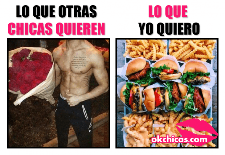 meme okchicas chico con rosas y comida 