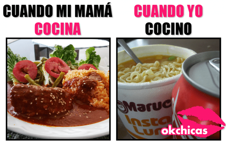 meme okchicas sopa maruchan y refresco comida mama