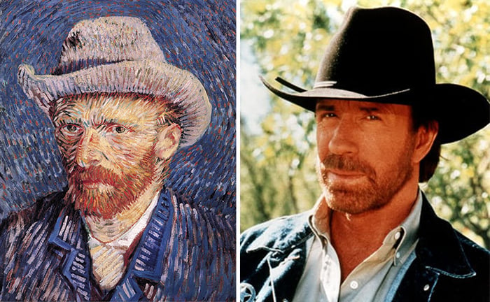 pintura de Van Gogh y Chuck Norris