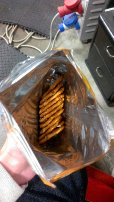 pretzels ordenados en bolsa