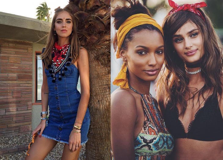 Chicas usando un pañuelo en el festival de coachella 2016