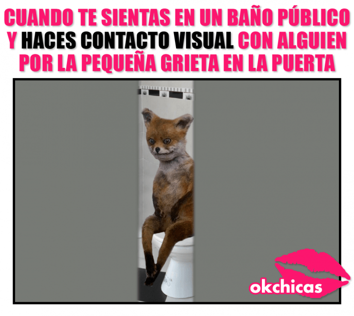 Meme okchicas cuando estás en un baño público 