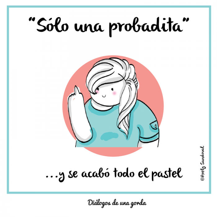 Ilustraciones de una chica gordita pidiendo comida 