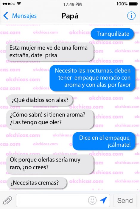 Conversación entre un padre y su hija sobre como comprar toallas sanitarias 